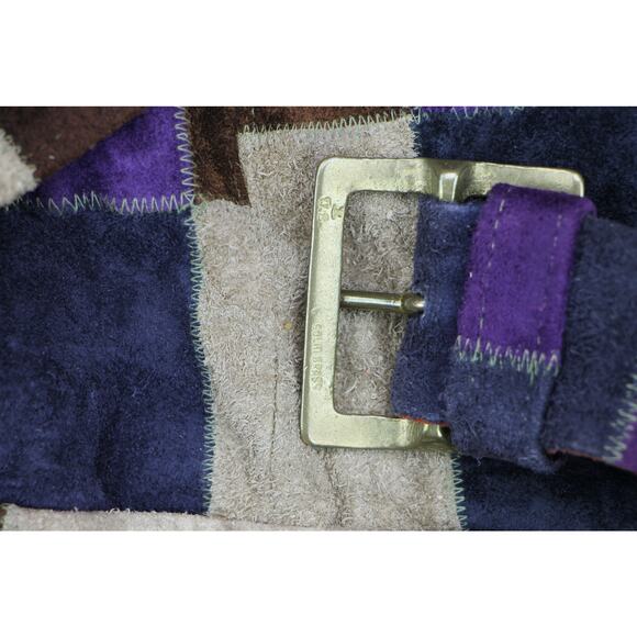 70s Vintage Latigo West Hippie Boho Festival Patch Work Leather Jacket Coat - Picture 12 of 12